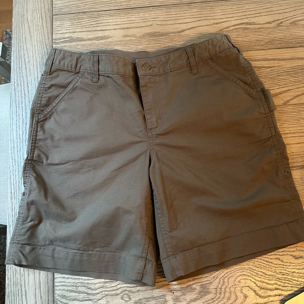 Carhartt Brown Cargo Shorts Durable Cotton Blend Size 16